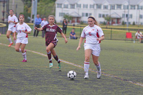 THE MHS Lady Raider soccer team won 2 of 3 league games this week after a 1-0 victory over Burlington. Pictured is midfielder Hannah Butler. (Donna Larsson photo) 