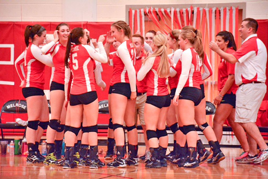 THE 20-2 LADY Raider volleyball team enters postseason play this Saturday when they host the winner of Burlington and Greater Lowell at Melrose Middle School gym at 7:00 p.m. (Steve Karampalas photo) 
