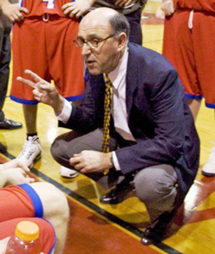 LONGTIME MELROSE Red Raider basketball coach Nick Papas will be inducted into the Massachusetts Basketball Coaches Association Hall of Fame on November 23, 2014. (file photo) 