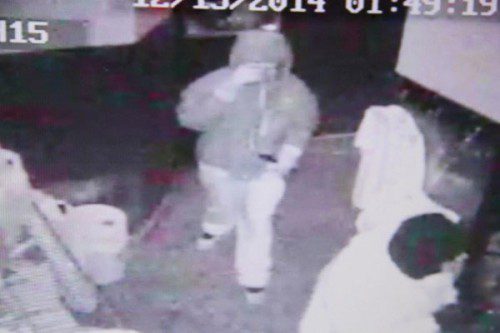 THE SECOND SUSPECT wanted by North Reading police in connection with the break–in at the Ginger Gourmet Restaurant is shown in this surveillance photo. (Photo courtesy of North Reading Police)