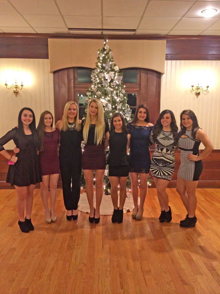 THE WMHS cheerleaders recently named its new captains for the 2015 season as the team’s recent banquet. From left to right Mary Laurilla ‘15 captain, Courtney Hart ‘14 captain, Angela Almquist ‘15 captain, Keara Ringdahl ‘14 captain, Julianna DiPalo ‘15 captain, Taylor Freni ‘14 captain, Tina Fabbo ‘15 captain and Shayla Dimac ‘14 captain.