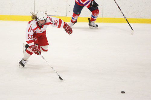 FRESHMAN SAM Kroon is among the top scorers for the Melrose Lady Raider hockey team, who are off to a fine start of the season. (Donna Larsson photo) 