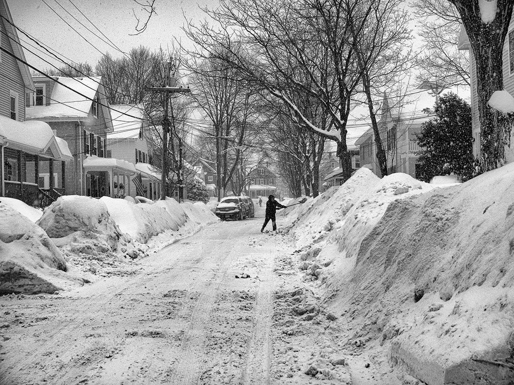 NEIGHBORHOODS ALL OVER Wakefield sat underneath an historic amount of snow, as this shot of Park Street attests.