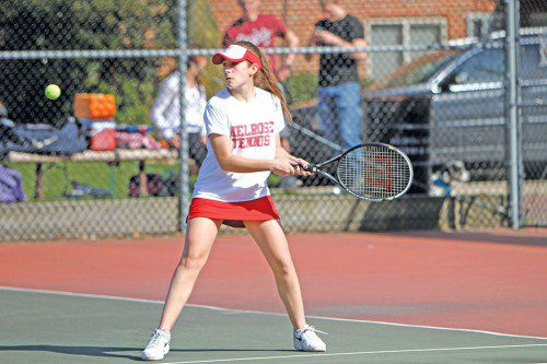 JACKIE PEREIRA will see time in the number one singles spot for the returning 2015 Melrose Lady Raider tennis team. (file photo) 
