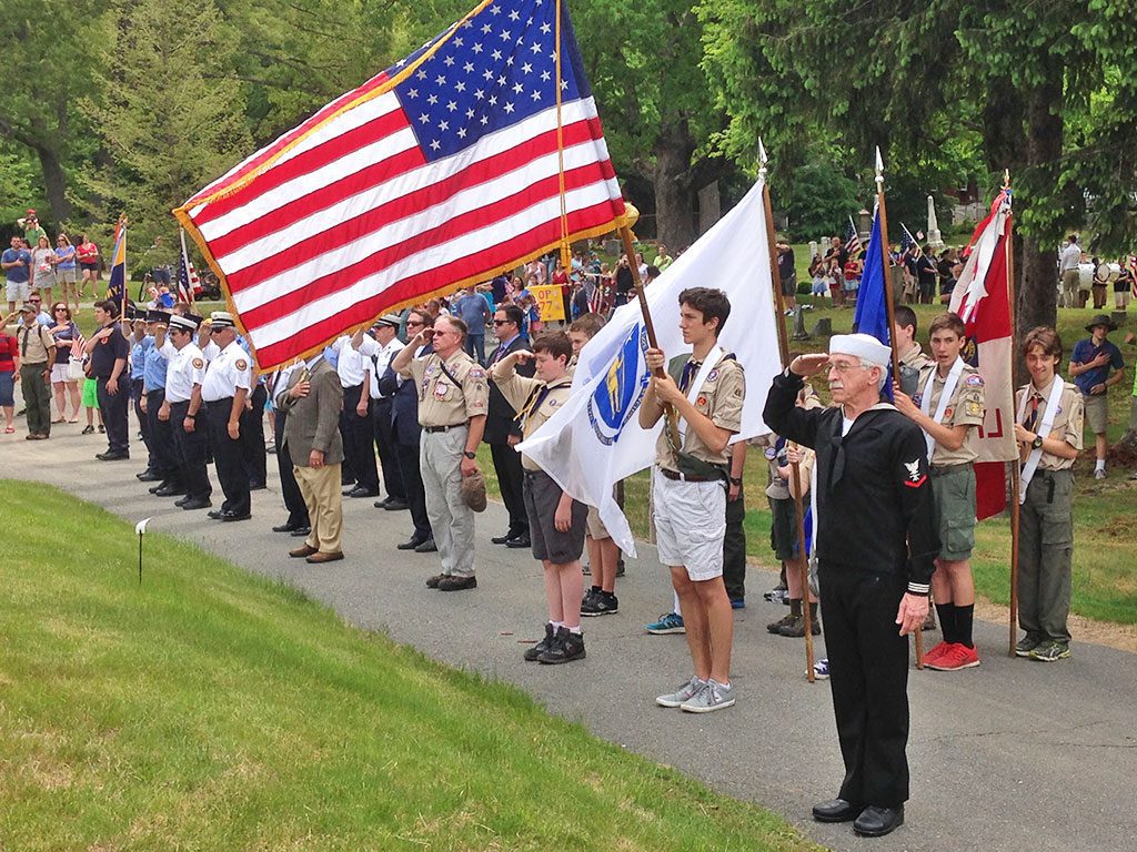 HUNDREDS OF TOWNSPEOPLE came together on Monday, May 25 to pay tribute to Americans who gave their lives while serving in the armed forces during the town's Memorial Day ceremony.  (Candy Orlando-Siegel Photo)
