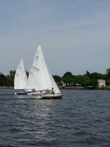 SAILBOATS on Lake Quannapowitt are all part of the summer scene in Wakefield.