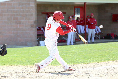 ANDREW PATTI went 1-for-3 with a double and a run scored in Wakefield’s 3-2 setback against Belmont on Monday afternoon. The Warriors host Watertown today at Walsh Field. (Donna Larsson File Photo)