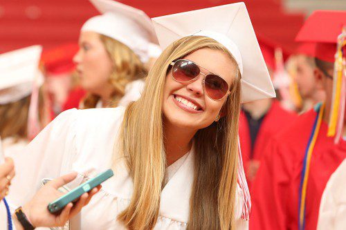 VICTORIA REARDON was all smiles as she gets ready to graduate from Melrose High May 29. (Donna Larsson Photo)