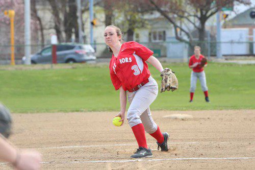 AMANDA BOULTER, a senior, was named a Middlesex League Freedom Division All-Star. Boulter and the rest of the Warrior softball team are seeking a first round tournament win when it hosts Swampscott tomorrow at Vets’ Field. (Donna Larsson File Photo)