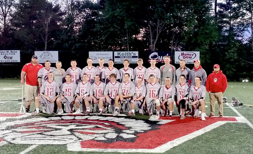 THE WMHS boys’ lacrosse team recently captured the Middlesex League Freedom division championship. The Warriors are seeded second in the Div. 2 North Tournament with a 14-4 overall record. Wakefield will host a quarterfinal game on Thursday at 5 p.m. at Landrigan Field.