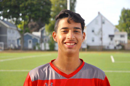 THE SAVINGS BANK would like to congratulate Juan Maysonet for being named Wakefield Memorial High School Varsity Boys' Soccer Player of the Week. A newcomer to Wakefield this year, Juan has made an immediate impact on this team. Used in multiple offensive positions, Juan's ability to create scoring opportunities from the outside midfield, attacking midfield and striker positions have helped this Warrior team compete against all competition. Juan scored a beautiful header that ended up being the winning goal against rival Melrose this past Thursday. On the season, Juan leads the Warriors in points with four goals and four assists.