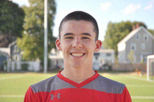 THE Wakefield Co-operative Bank would like to congratulate Mark Melanson for being named Wakefield Memorial High School Varsity Boys’ Soccer Player of the Week. The senior captain has been a major contributor since his sophomore year. A versatile player who has the technical skills, composure on the ball, athleticism, vision and sense of the game that has allowed him to play center midfield as well as central attacking midfield and striker. This past week Melanson showcased all those abilities as he was integral in all three of Wakefield’s matches as well as scoring two goals and assisting on another. Against Belmont, Melanson led the Warriors on a comeback to tie Belmont 2-2. Down 2-0, Melanson scored on a re-directed header and then delivered a touch through ball assist for the equalizing goal. Against Woburn, Melanson opened the game with an early goal and controlled the midfield play.