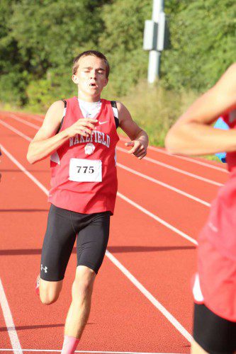 RYAN SULLIVAN, a junior, placed 26th overall in the varsity boys’ race in the Middlesex League Championship Meet. Sullivan clocked in at 13:40.2. (Donna Larsson File Photo)