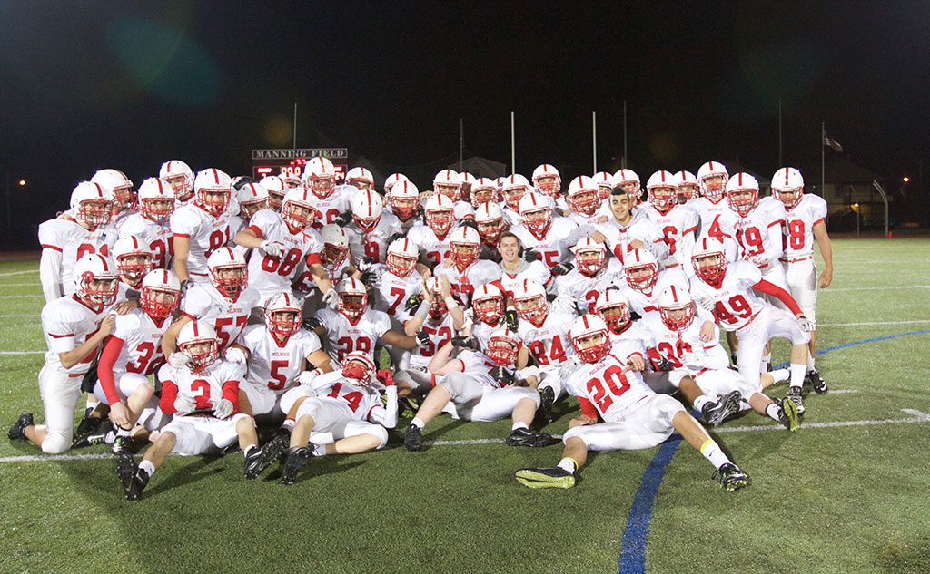 THE MELROSE Red Raider football team are heading back to the Superbowl for the second straight year after beating Danvers 24-7 last Friday night in the Div. 3 North finals at Manning Field in Lynn. Melrose will once again face Dartmouth on Superbowl Saturday on Dec. 5 at Gillette Stadium. For more on their win see our Sports section. (Donna Larsson photo)