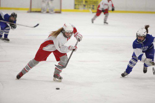 JULIANNE BOURQUE, a senior forward, returns and is one of the captains of this year’s Warrior girls’ hockey team. (Donna Larsson File Photo)