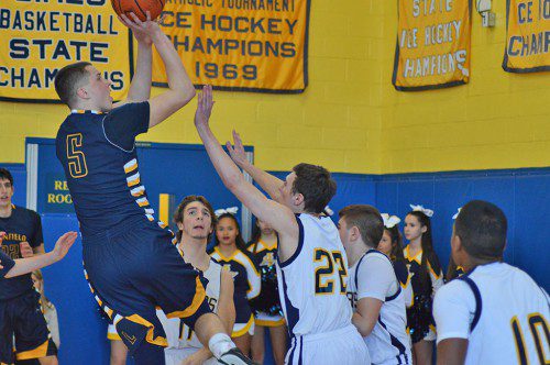 JUNIOR Louis Ellis led the Pioneers with 21 points and eight rebounds during Lynnfield’s 65-46 victory over Ipswich Jan. 18. (Courtesy Photo)