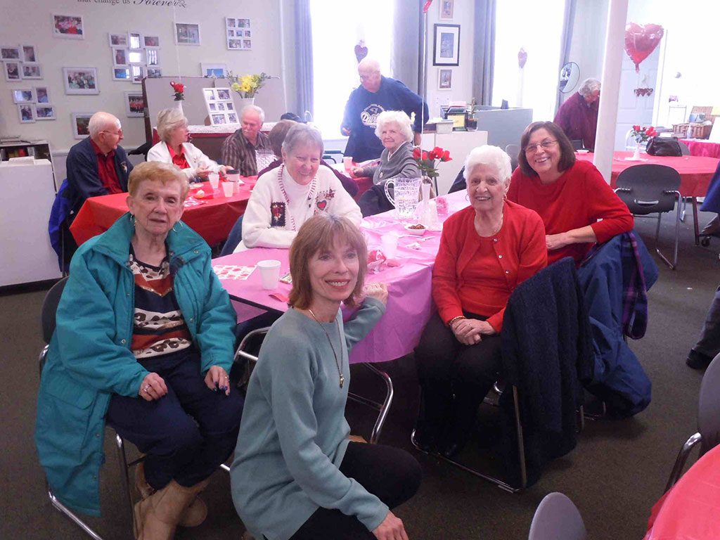 THE O’LEARY SENIOR CENTER hosted its annual Valentine’s Luncheon on February 11. An afternoon of sweets, treats, and all time favorite music selections performed by Diane Dexter, was enjoyed by all. From left: Ann Connors, Diane Dexter (entertainer), Ellie Cirillo, Jane Guimond, Doris Florence, and Ann Donahue. (Courtesy Photo)