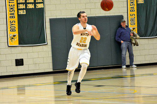 SENIOR GUARD David Smith has been a major factor all season helping to keep the Hornets winning season on track. He scored early against Newburyport to put the Hornets in front. (Deanna Castro Photo)