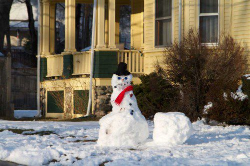 THIS GREENWOOD AVENUE snowman will be in his element over the next few days as the forecast calls for the coldest temperatures so far this winter. (Donna Larsson Photo)