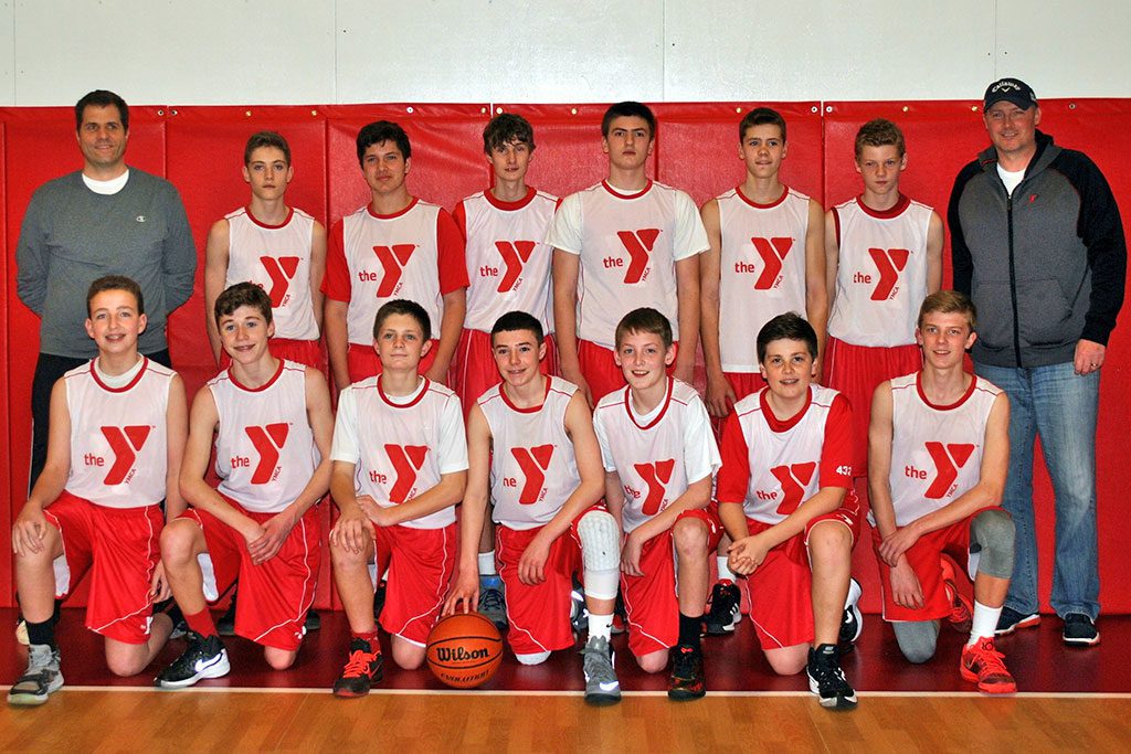 THE MELROSE YMCA 8th grade boy's basketball team became champions in the Eastern Travel Basketball League. Pictured is the team: top left Coach Carl Pappo, Charlie Borstel, Cole Lepler, Dan Camelio, Luka Vlajkovic, Jesse Gardner, Brandon McSorley, Coach Chuck Byrne; Bottom left: Robert Wiesen, Jake Pappo, Matt Morrissey, Chris Cusolito, Liam Byrne, Nate Dowell and Brendan Maher.