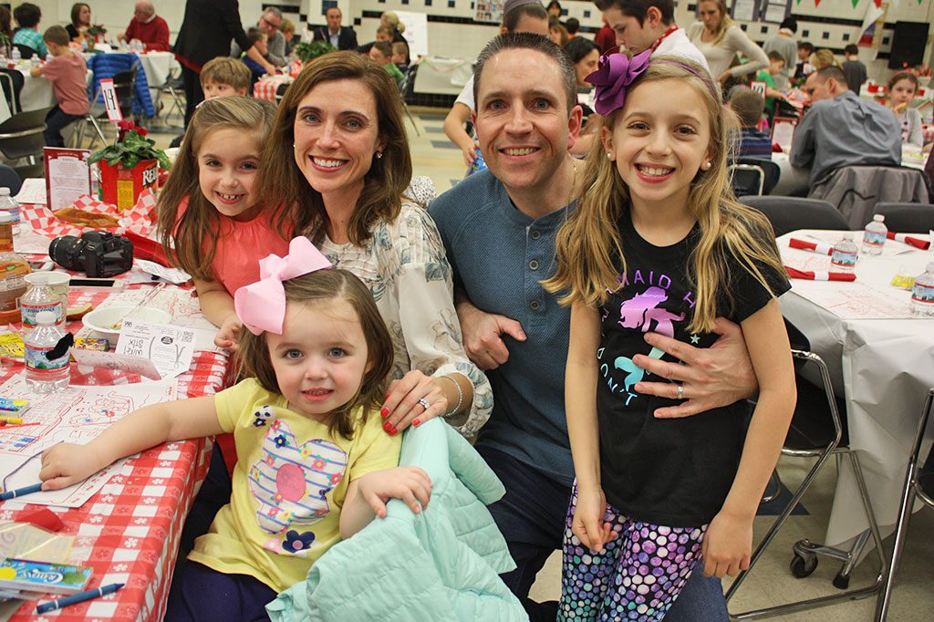 THE Rose family, from left, Charlotte, Heather, Lilah, Kevin and Emma had a great time at the second annual Pasta Palooza family dinner, hosted by the Summer Street School PTO, at Lynnfield High School recently. (Dan Tomasello Photo) 