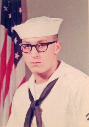 BRUCE SIEGEL in 1968 after completing basic training. He served in the U.S. Navy from 1968 to 1972, earning the rank of 3rd Class Petty Officer as a Fire Control Technician.