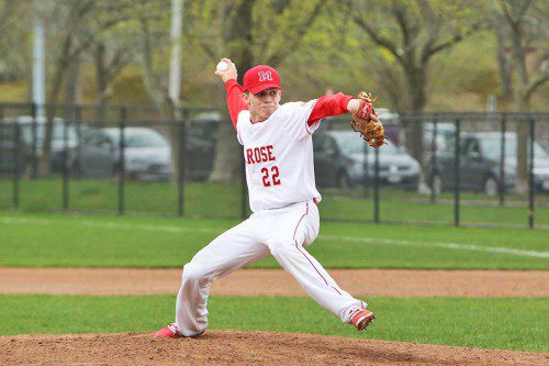 THE MELROSE Red Raider baseball team earned back-to-back league wins over Stoneham and Wakefield last week. (Donna Larsson) 