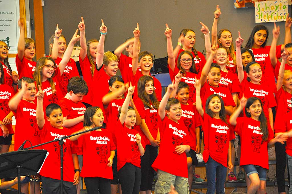 The Batchelder School’s 4/5 grade chorus singing the song "Sahayta" during their recent concert. (Courtesy Photo)
