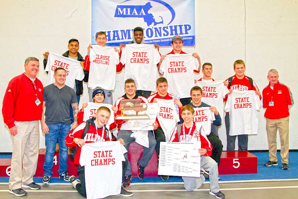 MHS WRESTLING became the first ever State Champions for Melrose when they took the Div. 3 title in February. (file photo) 